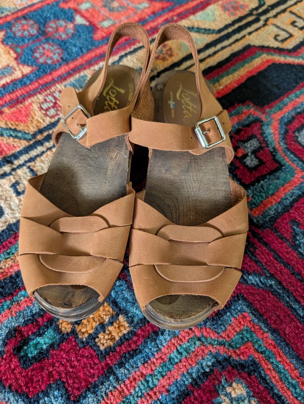 Lotta From Stockholm Tan Leather Clog Mules